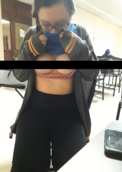 MI compañera de clases me muestra las tetas, terminamos cogiendo 6